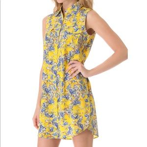 Club Monaco Lois Yellow Print Shirt Dress